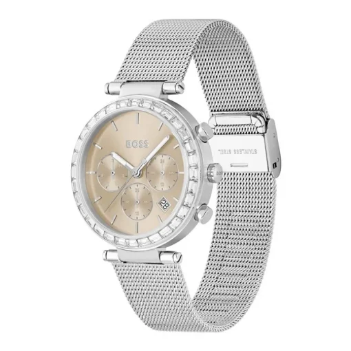 Montre Chronographe Femme BOSS ANDRA Acier Argenté