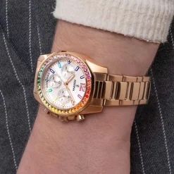 Montre Chronographe Femme FESTINA BOYFRIEND BLANC Acier Doré Rose