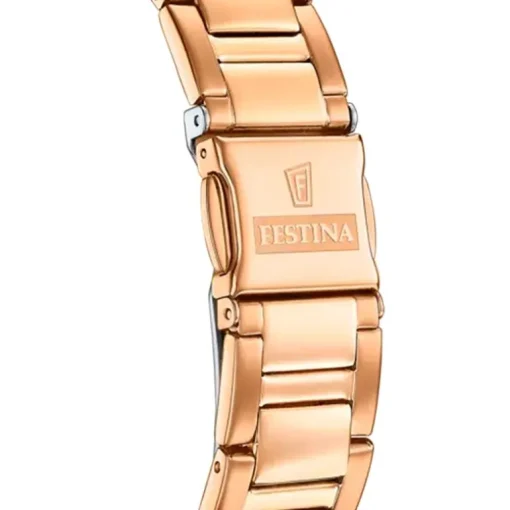 Montre Chronographe Femme FESTINA BOYFRIEND BLANC Acier Doré Rose