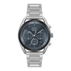 Montre Chronographe Homme BOSS TOP BLEU Acier Argenté