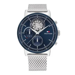 Montre Chronographe Homme TOMMY HILFIGER STEWART Acier Milanais Argenté