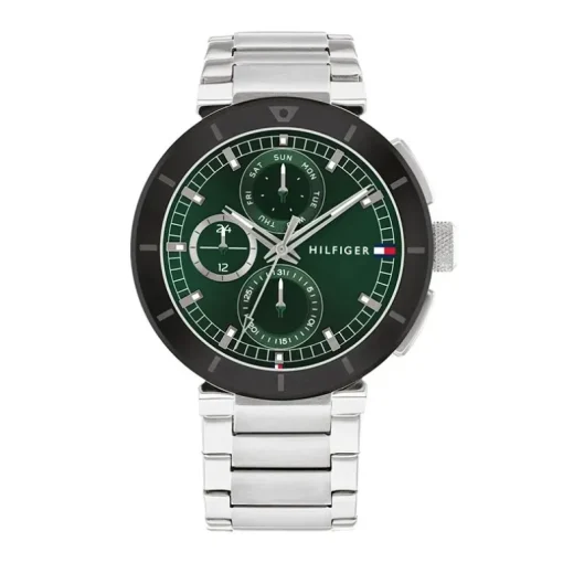 Montre Chronographe Homme TOMMY HILFIGER LORENZO VERT Acier Argenté