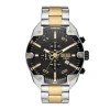 Montre Chronographe Homme DIESEL SPIKED NOIR Acier Bicolore