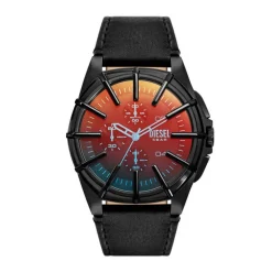 Montre Chronographe Homme DIESEL FRAMED Cuir Noir