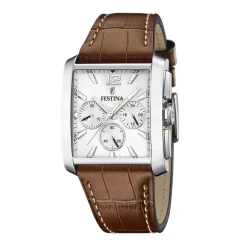 Montre Chronographe Homme FESTINA ON THE SQUARE Cuir Brun