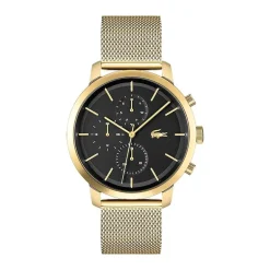 Montre Chronographe Homme LACOSTE REPLAY NOIR Acier Doré