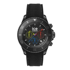 Montre Chronographe Homme L ICE WATCH CHRONO TRILOGY Silicone Noir