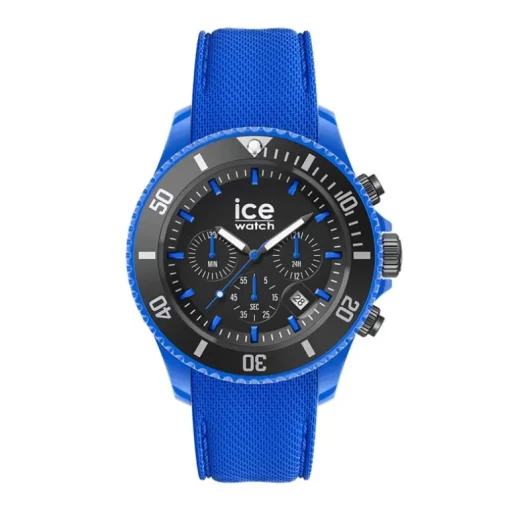 Montre Chronographe Homme L ICE WATCH CHRONO NEON BLUE Silicone Bleu