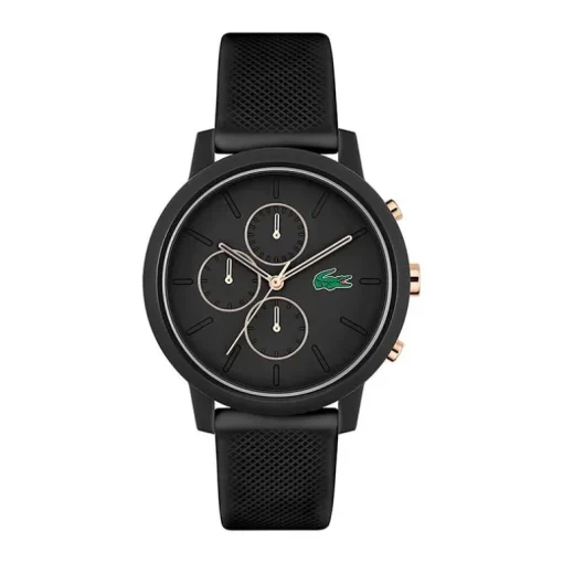 Montre Chronographe Homme LACOSTE 12.12 Silicone Noir
