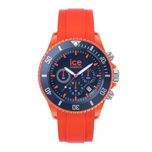 Montre Chronographe Homme XL ICE WATCH CHRONO ORANGE BLUE Silicone Orange