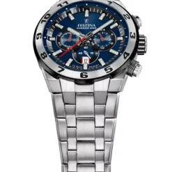 Montre Chronographe Homme FESTINA CHRONO BIKE BLEU Acier Argenté