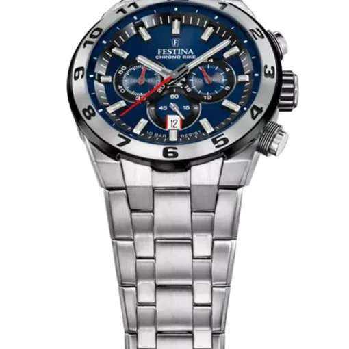 Montre Chronographe Homme FESTINA CHRONO BIKE BLEU Acier Argenté