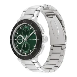 Montre Chronographe Homme TOMMY HILFIGER LORENZO VERT Acier Argenté