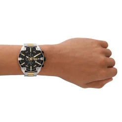 Montre Chronographe Homme DIESEL SPIKED NOIR Acier Bicolore