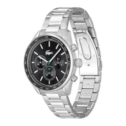 Montre Chronographe Homme LACOSTE BOSTON NOIR Acier Argenté
