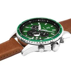 Montre Chronographe Homme PIERRE LANNIER CRONOS Cuir Brun