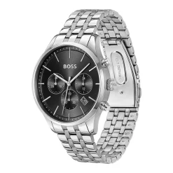 Montre Chronographe Homme BOSS AVERY NOIR Acier Argenté