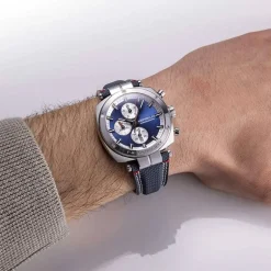 Montre Chronographe Homme MICHEL HERBELIN NEWPORT HÉRITAGE Tissu Bleu 35664AP25