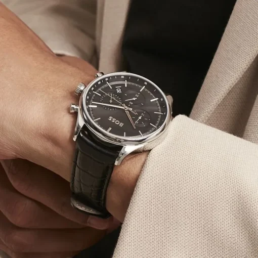 Montre Chronographe Homme BOSS GREGOR Cuir Noir