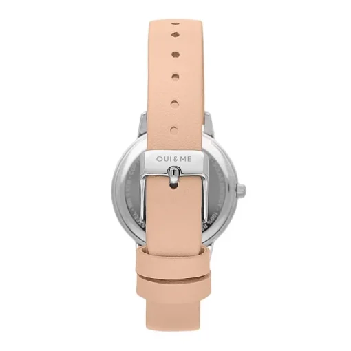 Montre Coffret Femme Solaire OUI&ME Cuir Rose et Acier Argenté ME010373