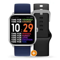 Montre Connectée Homme ICE WATCH SMART 1.0 SILVER Silicone Bleu et Silicone Noir