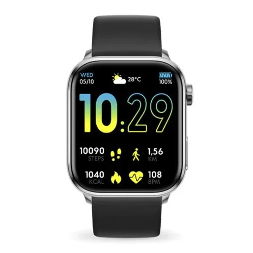 Montre Connectée Homme ICE WATCH SMART 2.0 SILVER Silicone Noir