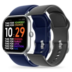 Montre Connectée Homme ICE WATCH SMART 1.0 SILVER Silicone Bleu et Silicone Noir