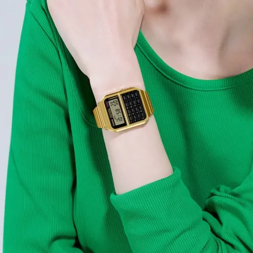 Montre Digitale Femme CASIO EDGY COLLECTION Acier Doré