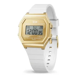 Montre Digitale Femme S ICE WATCH DIGIT RETRO METAL GOLD Silicone Blanc