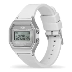 Montre Digitale Femme S ICE WATCH DIGIT RETRO METAL SILVER Silicone Blanc