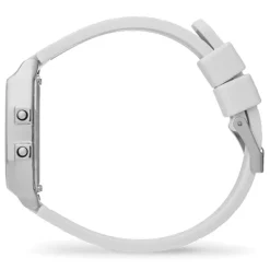 Montre Digitale Femme S ICE WATCH DIGIT RETRO METAL SILVER Silicone Blanc