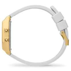 Montre Digitale Femme S ICE WATCH DIGIT RETRO METAL GOLD Silicone Blanc
