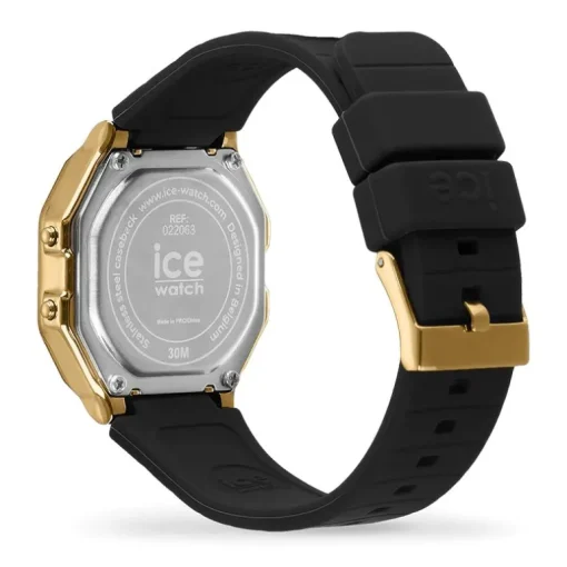 Montre Digitale Femme S ICE WATCH DIGIT RETRO GOLD Silicone Black