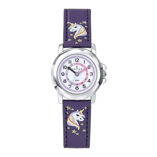 Montre Enfant CERTUS JUNIOR LICORNE Cuir Violet
