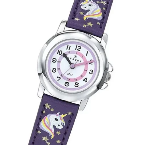 Montre Enfant CERTUS JUNIOR LICORNE Cuir Violet