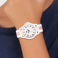 Montre Enfant LACOSTE RIDER Silicone Blanc et Rose