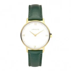 Montre femme AMALYS ELISA cuir vert