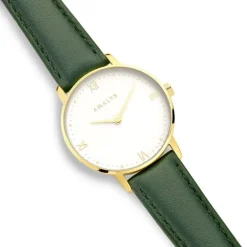 Montre femme AMALYS ELISA cuir vert
