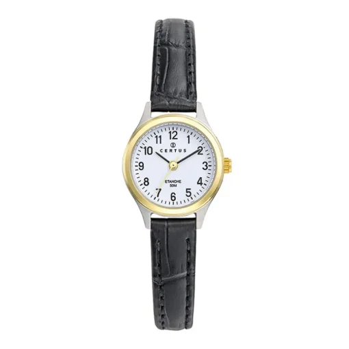 Montre Femme Analogique CERTUS Cuir Noir 645361