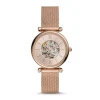 montre femme automatique FOSSIL Carlie acier doré rose