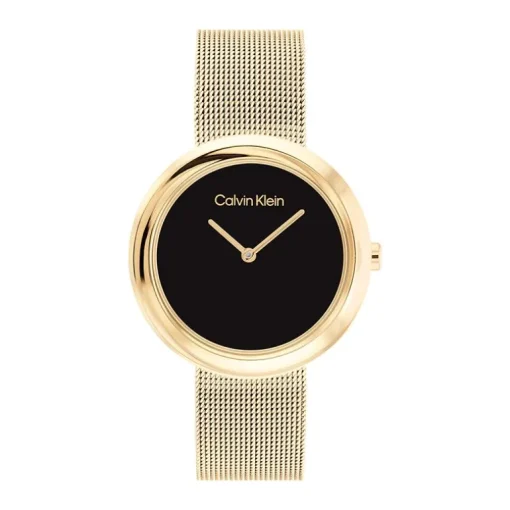 montre femme CALVIN KLEIN TWISTED BEZEL acier doré 25200012