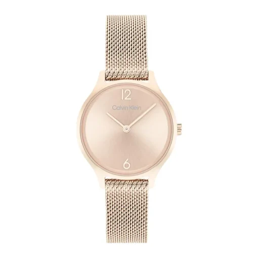 montre femme CALVIN KLEIN TIMELESS 2H acier doré rose 25200059