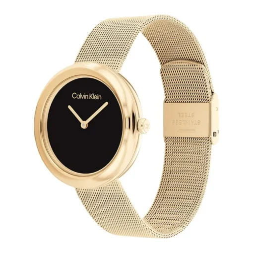 montre femme CALVIN KLEIN TWISTED BEZEL acier doré 25200012