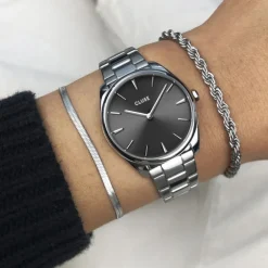montre femme cluse Féroce petite acier argenté