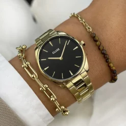 montre femme cluse Féroce petite acier doré