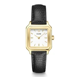 Montre Femme CLUSE GRACIEUSE PETITE BLACK LIZARD Cuir Noir