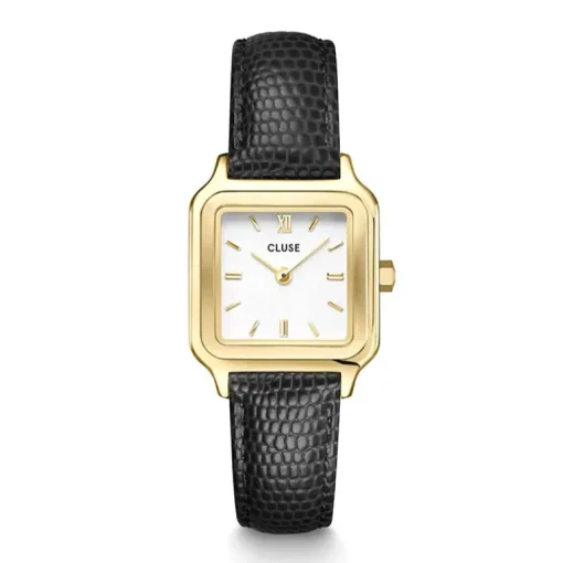 Montre Femme CLUSE GRACIEUSE PETITE BLACK LIZARD Cuir Noir
