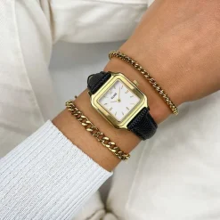 Montre Femme CLUSE GRACIEUSE PETITE BLACK LIZARD Cuir Noir