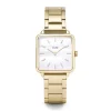 montre femme cluse Tétragone acier doré