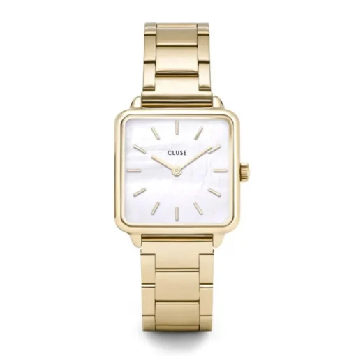 montre femme cluse Tétragone acier doré